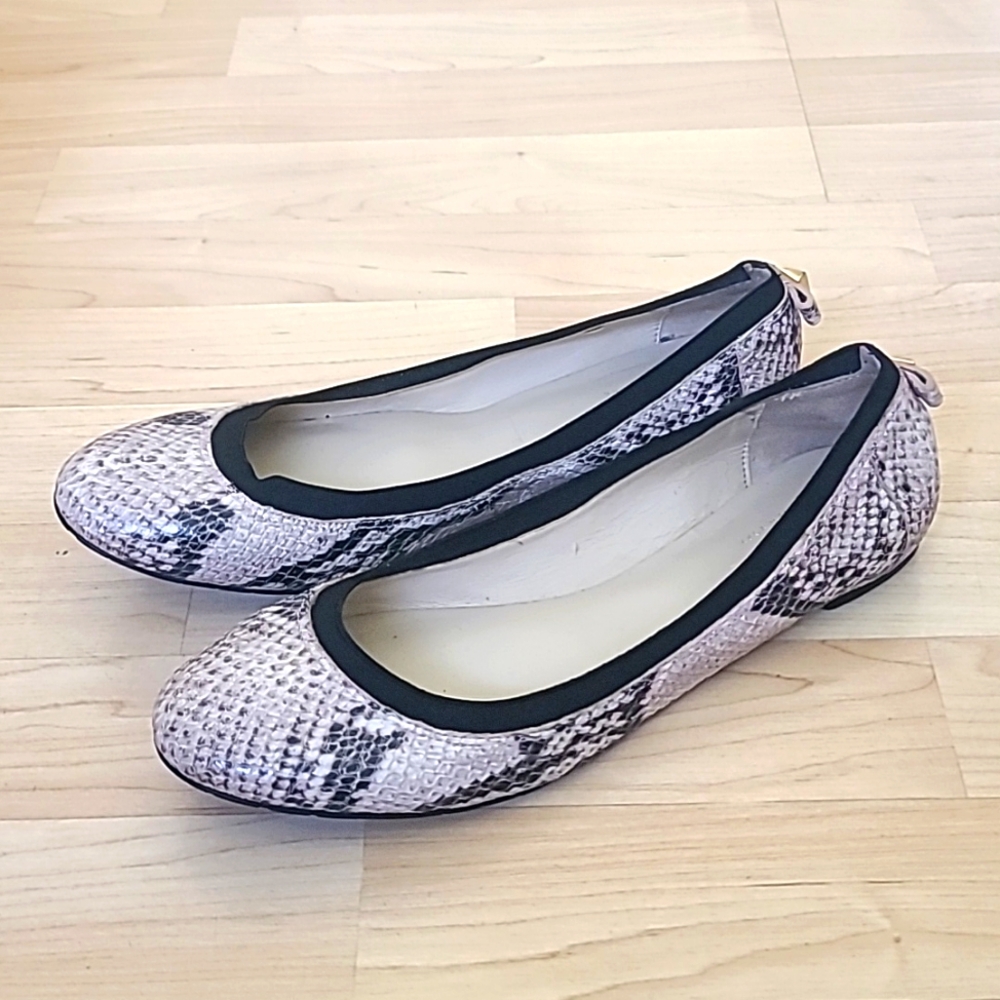 Kate Spade Snakeskin Taffy Studded Ballet Flats Slip-On Size 8.5